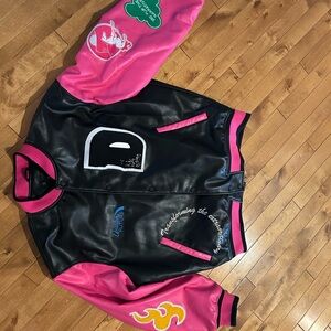 Zara Black and Pink Bomber Jacket